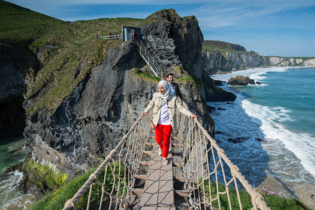 Couple on Carrick-a-Rede Rope Bridge